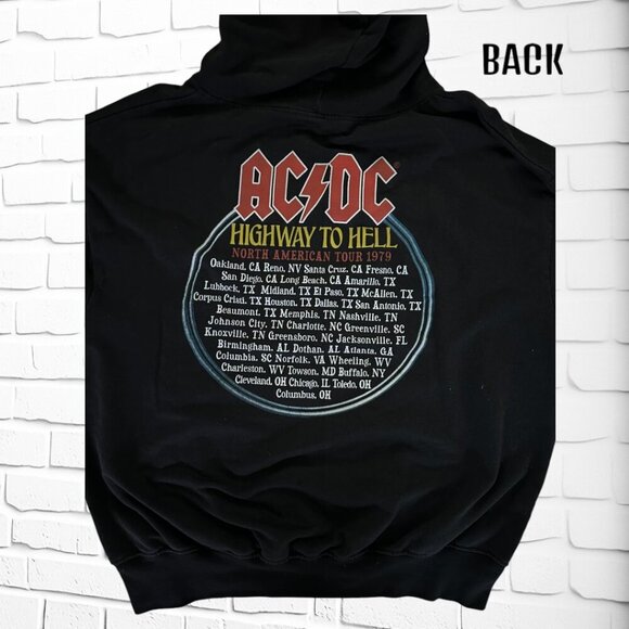 AC/DC Highway To Hell 1979 North American Tour Hoodie - L Gender Neutral - Picture 5 of 6